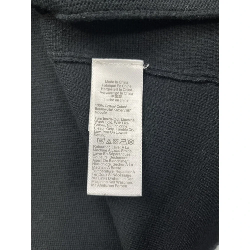 J Crew Women's Petite Medium PM Cotton Open Cardigan Sweater‎ Jacket Black